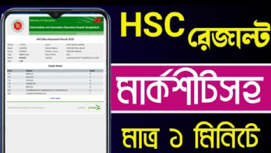 Education Board Result Marksheet with number HSC